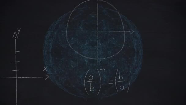 Κινούμενα Σχέδια Μαθηματικής Επεξεργασίας Δεδομένων Μαύρο Φόντο Παγκόσμια Έννοια Της — Αρχείο Βίντεο