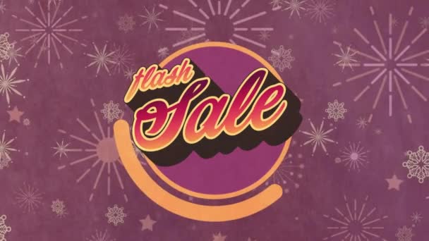 Animation Des Flash Verkaufstextes Über Muster Auf Rosa Hintergrund Verkaufs — Stockvideo