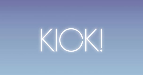 Animation Kick Text Blue Background Global Social Media Data Processing — Vídeo de Stock