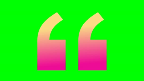 Animation Quotation Symbol Green Background Digitally Generated Hologram Illustration Sign — Vídeo de stock