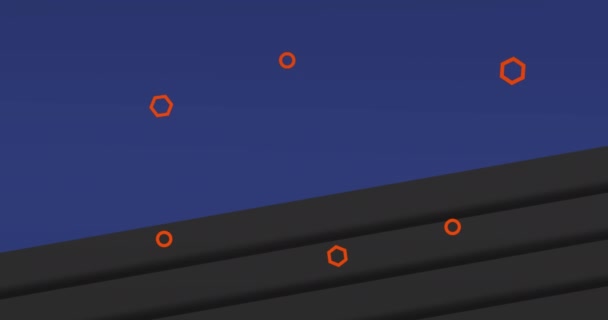 Animazione Esagoni Rossi Modello Sfondo Marrone Blu Concetto Globale Calcolo — Video Stock