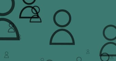 Sosyal medya insanlarının yeşil arkaplandaki simgelerinin canlandırılması. Küresel sosyal medya, dijital arayüz, bağlantılar ve dijital olarak oluşturulmuş veri işleme kavramı.