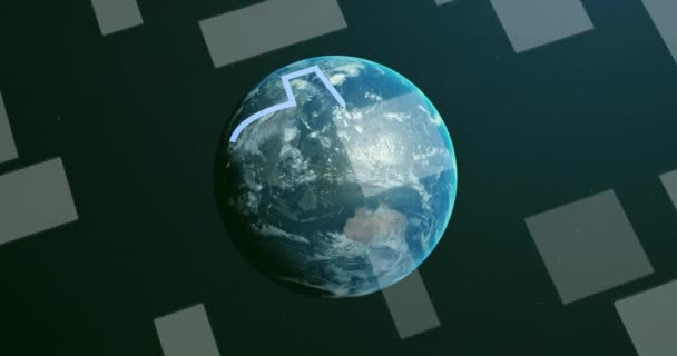 Animace Zpracování Dat Celém Světě Tmavé Pozadí Global Artificial Intelligence — Stock video