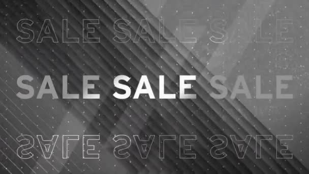 Animation Sale Text Pattern Grey Background Global Retail Sales Communication — Wideo stockowe