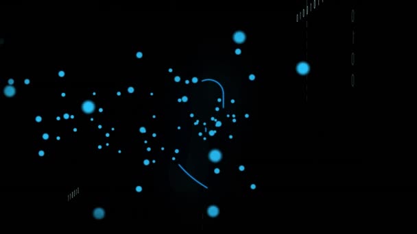 Animacja Przetwarzania Danych Przez Kłódkę Ciemne Tło Globalna Sztuczna Inteligencja — Wideo stockowe