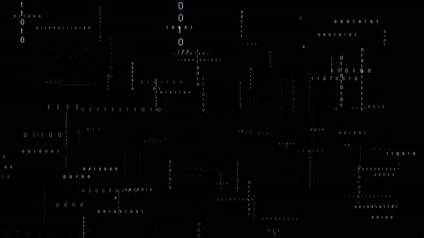 Data Processing Binary Coding Dark Background 애니메이션 글로벌 디지털 인터페이스 — 비디오