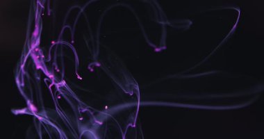 Yavaş çekim video mor suluboya mürekkep karışımı su ile siyah arkaplan. Güzel soyut arkaplan kavramı