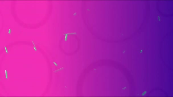 紫色の背景にネオンパターン上の緑の線のアニメーション デジタルインターフェース パターン 形状コンセプトデジタル生成ビデオ — ストック動画
