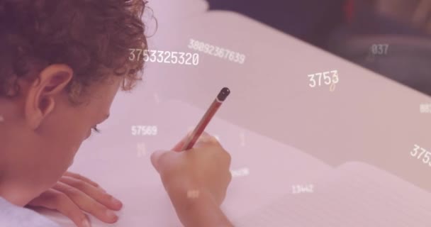 Animazione Numeri Scrittura Scolaro Biennale Concetto Istruzione Apprendimento Scuola Informatica — Video Stock