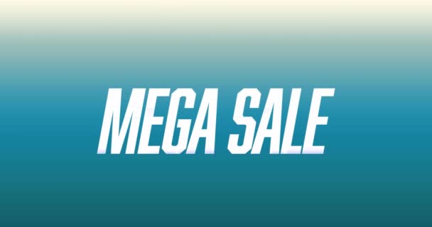 Animacja Mega Sprzedaży Baner Tekstowy Niebieskim Tle Gradientowym Dyskonto Sprzedaży — Wideo stockowe