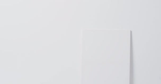 Beyaz Arkaplan Üzerinde Fotokopi Alanı Olan Beyaz Tuval Işaretinin Dikey — Stok video