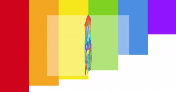 Animation Der Liebe Stolz Lgbtq Text Über Regenbogen Hintergrund Pride — Stockvideo