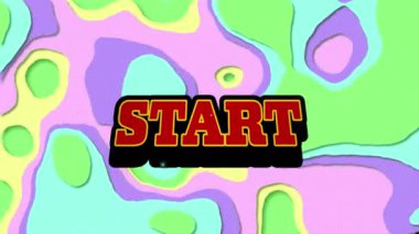 Başlangıç metninin soyut şablon üzerinden canlandırılması. Video oyunu, iletişim, renk, tekrarlama ve hareket kavramı dijital olarak oluşturuldu.