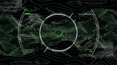 Bağlantı ağı üzerinden veri işleme animasyonu. Küresel ağlar, işletmeler, finansmanlar, hesaplama ve veri işleme kavramı dijital olarak oluşturuldu.