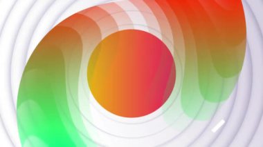 Beyaz dairelerin animasyonu ve kusursuz döngü üzerindeki desen. Renk, tekrarlama ve hareket konsepti dijital olarak oluşturulmuş video.