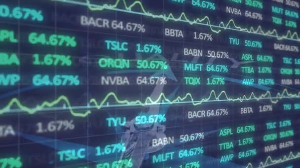 Animering Finansiell Databehandling Över Kompass Globala Affärs Ekonomi Databehandlings Och — Stockvideo