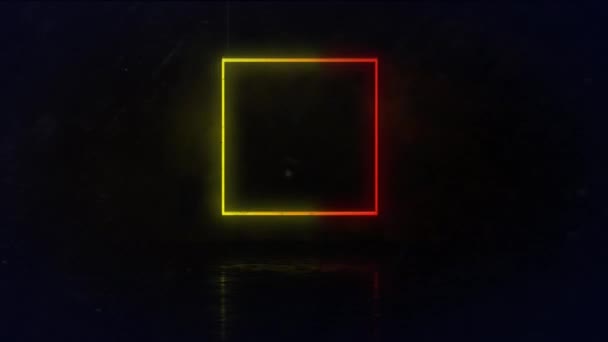 霓虹灯正方形的动画在黑暗背景下在无缝循环中移动 运动和重复概念数字生成的视频 — 图库视频影像