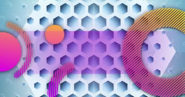 Animation Lines Forming Geometric Shapes Hexagons Black Background Digitally Generated — Stock Video