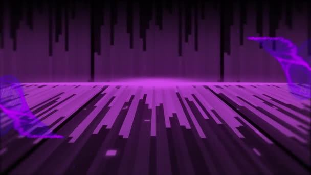 Animatie Van Paarse Licht Paden Neon Paarse Lijnen Bewegen Naadloze — Stockvideo