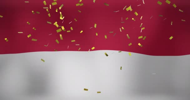 在背景中 在摇曳着的墨西哥国旗上 爆炸的意大利面的动画 数字生成的全息图 庆祝活动 事件和爱国主义概念 — 图库视频影像