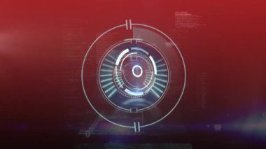 Kapsam üzerinden ikili kodlama ve veri işleme animasyonu. Dijital olarak oluşturulmuş küresel bilgisayar ve veri işleme kavramı.