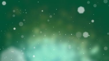 Parlak yeşil arka planda yüzen beneklerin animasyonu. Renk, ışık ve hareket kavramı dijital olarak oluşturulmuş video.