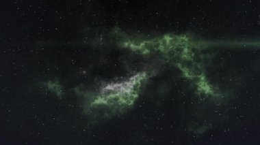 Arka planda parlayan yeşil ışıkta pembe ve mavi duman animasyonu. Renk, ışık ve hareket kavramı dijital olarak oluşturulmuş video.