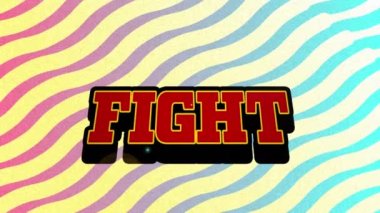 Dövüş metninin şablon arkaplanı üzerinden canlandırılması. Küresel video oyunu, dijital arayüz, iletişim, bilgisayar ve veri işleme kavramı dijital olarak oluşturuldu.