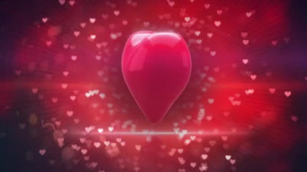 Animation Des Herzsymbols Mit Netzwerk Von Verbindungen Auf Rotem Hintergrund — Stockvideo