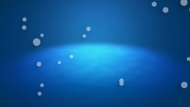Animación Manchas Flotando Sobre Fondo Azul Brillante Concepto Color Luz — Vídeos de Stock