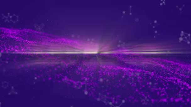 Animation Level Text Purple Mesh Purple Background Global Video Game — Stock Video