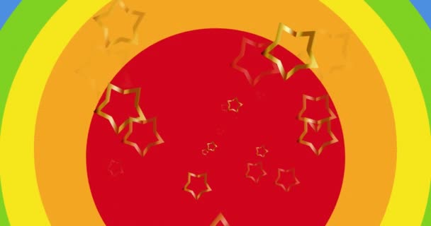 Animação Estrelas Sobre Lgbtq Fundo Arco Íris Coração Mês Orgulho — Vídeo de Stock