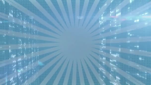 Animatie Van Gegevensverwerking Blauwe Strepen Mondiaal Computer Gegevensverwerkingsconcept Digitaal Gegenereerde — Stockvideo
