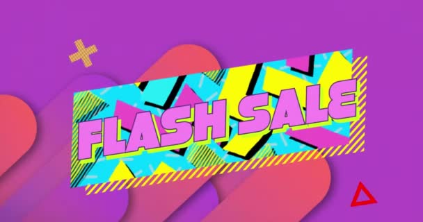 Animáció Flash Eladó Szöveget Retro Élénk Minta Háttér Értékesítési Kiskereskedelmi — Stock videók