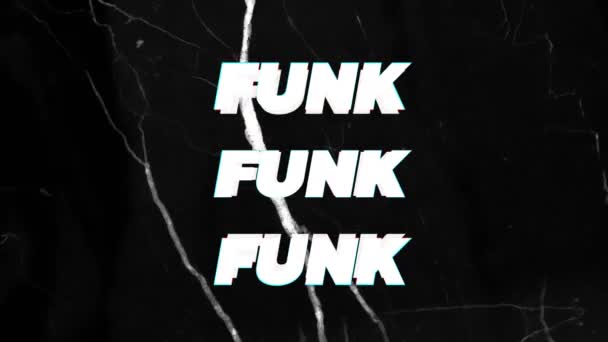 Animering Funk Text Över Svart Bakgrund Sociala Medier Digitalt Gränssnitt — Stockvideo