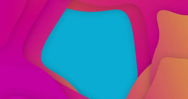 Composite Orange Pink Wave Pattern Blue Background Colour Shape Pattern — Stock Photo, Image