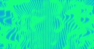 Mavi arka planda yeşil neon ışıkların canlandırılması. Işık, neon, şekil ve renk konsepti dijital olarak oluşturulmuş video.
