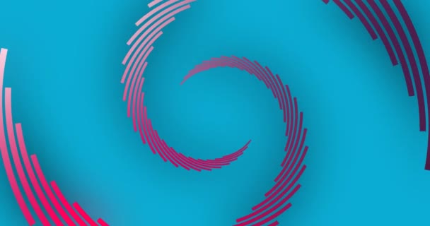 青い背景のシームレスなループ上に移動するピンクのパターンのアニメーション パターン カラー ムーブメントコンセプト デジタル生成されたビデオ — ストック動画