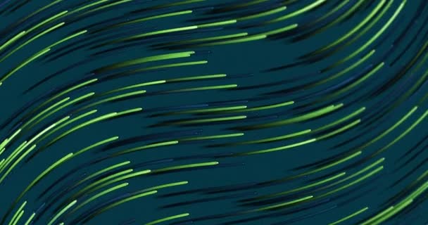 Animación Senderos Luz Verde Sobre Fondo Azul Concepto Forma Color — Vídeos de Stock