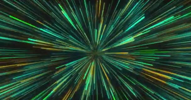 Kusursuz Döngü Üzerinde Hareket Eden Yeşil Işık Izlerinin Animasyonu Renk — Stok video
