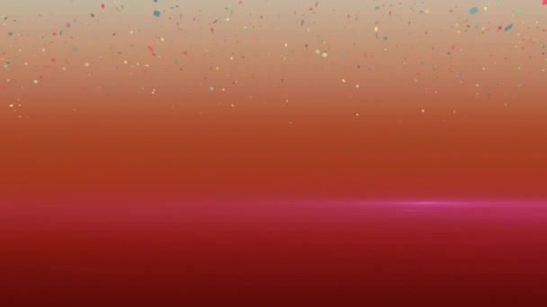 ピンクの背景に落ちるセッティのアニメーション セレブレーション カラー ムーブメントのコンセプトデジタル生成ビデオ — ストック動画