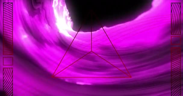 Animace Tvarů Pohybujících Růžovém Zářícím Pozadí Koncept Barev Světla Pohybu — Stock video