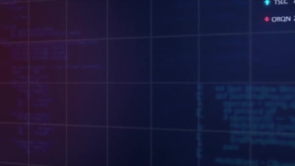 Animación Del Procesamiento Datos Estadísticos Bursátiles Base Gradiente Púrpura Concepto — Vídeo de stock