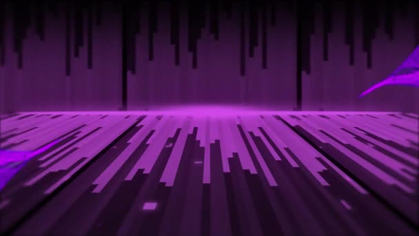 在黑色背景上的紫光小径和烟雾小径动画 色彩和移动概念数字生成的视频 — 图库视频影像