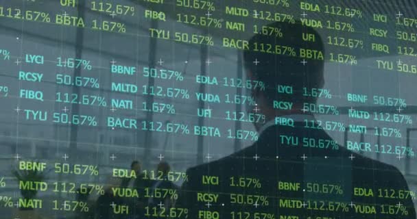 Animation Financial Data Processing Diverse Business People Global Business Finances — Vídeo de Stock
