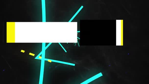 Animáció Szinttel Feljebb Szöveg Banner Felett Neon Kék Háromszög Alakú — Stock videók