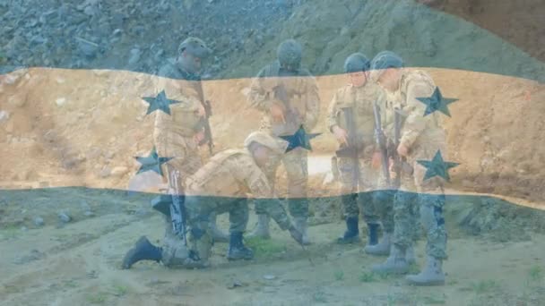 Animazione Della Bandiera Dell Honduras Diversi Soldati Maschi Patriottismo Forze — Video Stock