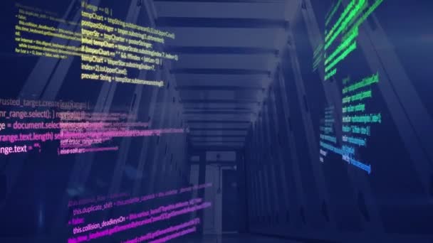 Animation Data Processing Computer Server Room Computer Interface Business Data — Vídeos de Stock