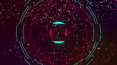 Mavi arka plana düşen desen ve konfeti animasyonu. Kutlama, renk ve hareket konsepti dijital olarak oluşturulmuş video.