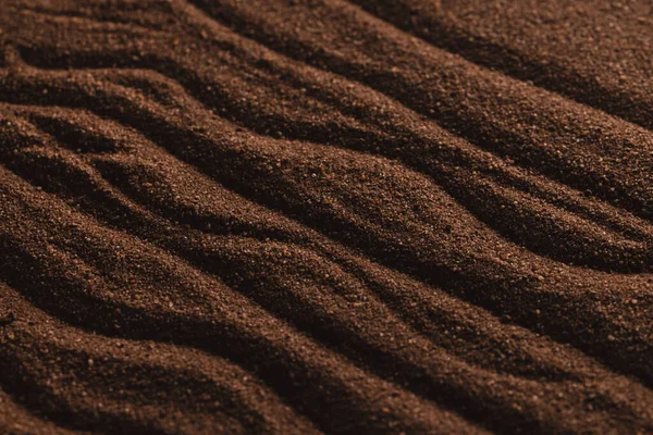 Nahaufnahme Von Muster Aus Braunem Sand Und Kopierraum Hintergrund Sand — Stockfoto